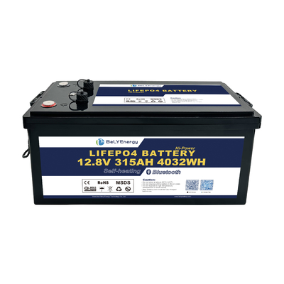 Bateria 315AH 12V LiFePo4 personalizada Bluetooth e auto-aquecimento com interface CAN/RS485