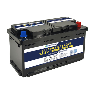 IP65 Caixa Bateria LiFePo4 12V180AH para RV 5000 Vida útil do ciclo 2304Wh Energia