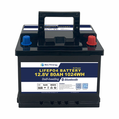 Design leve e fácil de instalar 3000 ciclos 12V80Ah LiFePo4 Bateria para barco