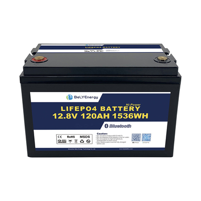 Baixa auto-descarga 3000 ciclos Bateria solar de lítio com caixa ABS 12.8V120Ah