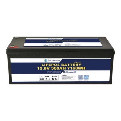 12V 560AH Bateria de lítio com corrente de 300A BMS LiFePO4 com BT e auto-aquecimento