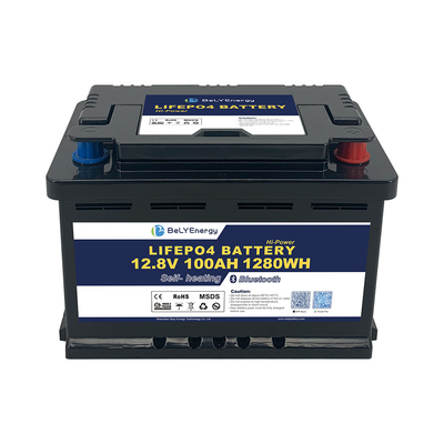 RV LiFePO4 Bateria para armazenamento de energia 12V 100AH com BT e autoaquecimento