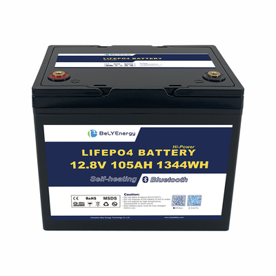 LiFePO4 Bateria de íons de lítio 12V 105AH com BT e autoaquecimento