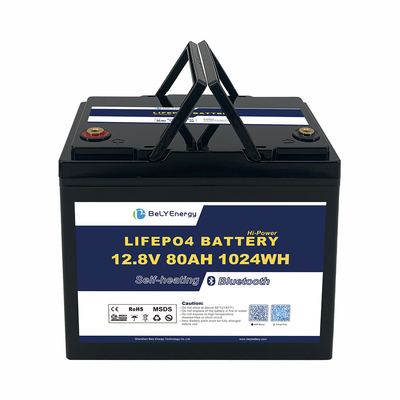 Bateria de lítio recarregável de 12V80AH com BT e autoaquecimento