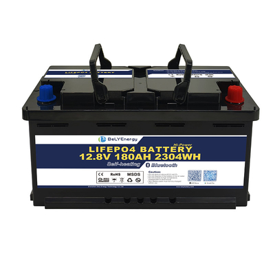 Nova bateria recarregável LiFePO4 de grande capacidade H8 DIN 12V180Ah