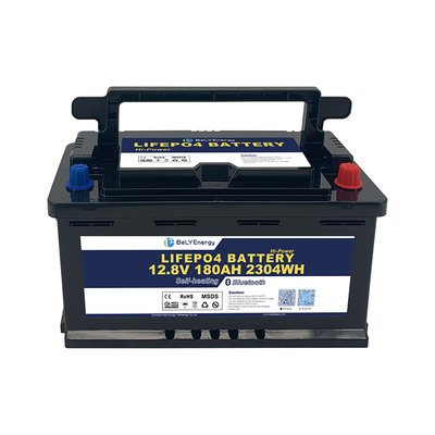 Bateria 12V LiFePO4 com caixa H8 DIN e Smart BMS com Bluetooth e auto-aquecimento para carregamento a baixa temperatura