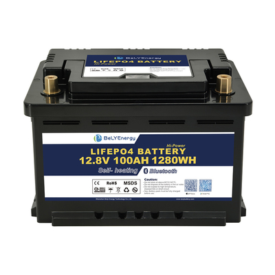 12V LiFePo4 Bateria 100AH Capacidade Smart BMS e fácil substituição para aplicações versáteis e instalação sob assento