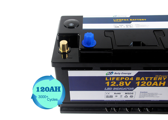 12 volts 120Ah Lifepo4 conduziram a bateria recarregável do ciclo profundo claro da bateria de lítio 12V